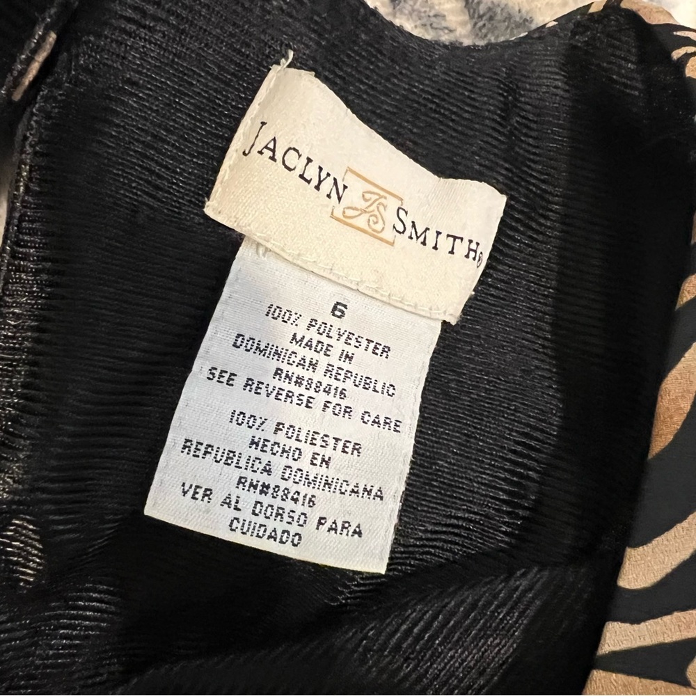 💛 Jaclyn Smith Black and Tan Lined Sleeveless Dress - Size 6 - Picture 5 of 6